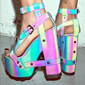 YRU NIGHTCALL REFLECTIVE PLATFORM HEELS